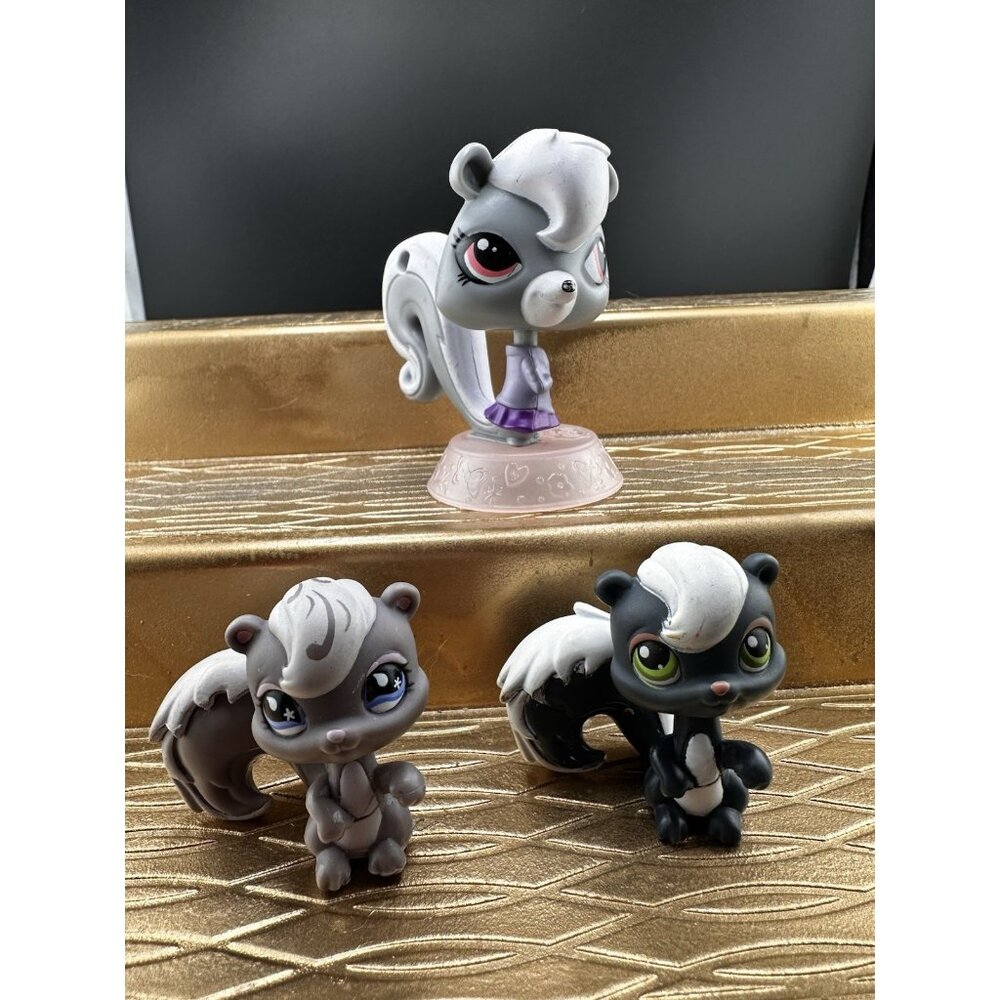 Littlest Pet Shop LPS Skunks Lot Of‎ 3 Authentic